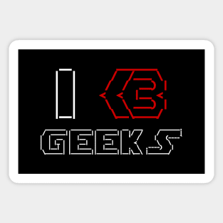 I Heart [Love] Geeks ASCII TEXT ART Sticker